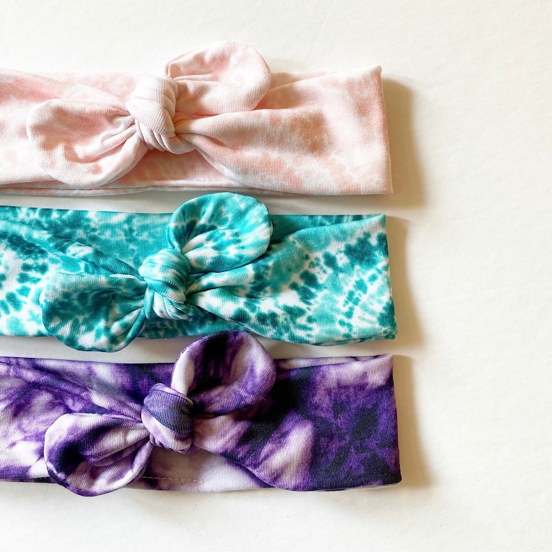 Tie Dye Top Knot Headband / Adjustable Headband / Head Wrap / Infant Headband / Top Knot / Baby Style / Adult Headband image 1