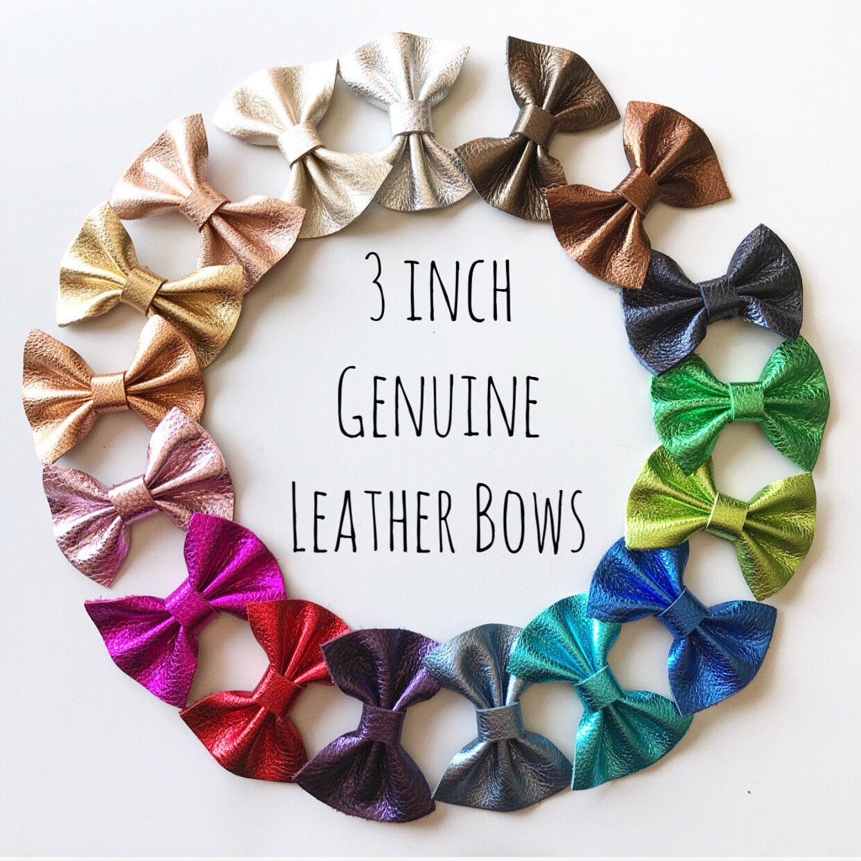 3 inch Genuine Leather Bows Leather Hair Bow / Baby Etsy