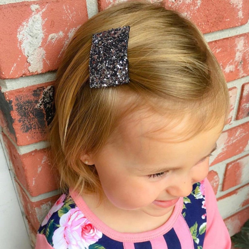 Metallic Purple Snap Clip / 2 Glitter Fabric Hair Clip / Trendy Hair Clip / Barrettes & Snap Clips / Toddler Girl Hair Clips / Hair Piece image 5