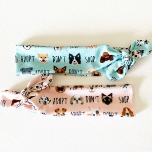 Pet Adoption Rescue · Top Knot Headband / Adjustable Headband / Head Wrap / Infant Headband / Top Knot / Baby Style / Adult Headb