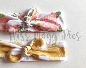 Garden Picnic · Top Knot Headband / Adjustable Headband / Head Wrap / Infant Headband / Top Knot / Baby Style / Adult Headband
