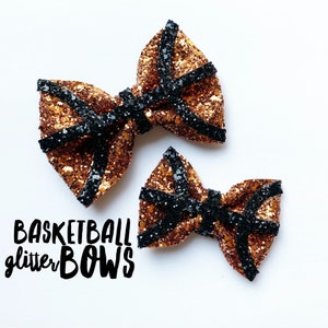 Basketball Glitter Hair Bow / Baby Girl Headband / Cheer Bow / Toddler Hair Clip / Basketball Hair Clip image 1
