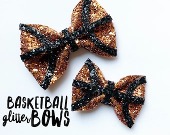 Basketball Glitter Hair Bow / Baby Girl Headband / Cheer Bow / Toddler Hair Clip / Basketball Hair Clip