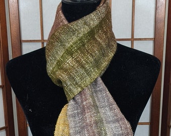 Earth tones scarf, multicolor scarf, handwoven scarf