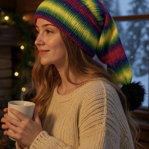 Knit hat DIGITAL PATTERN, Slouchy elf hat pattern