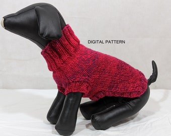 Kona Knit dog sweater pattern, DIGITAL PATTERN, puppy sweater