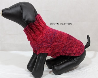 Kona Knit dog sweater pattern, DIGITAL PATTERN, puppy sweater