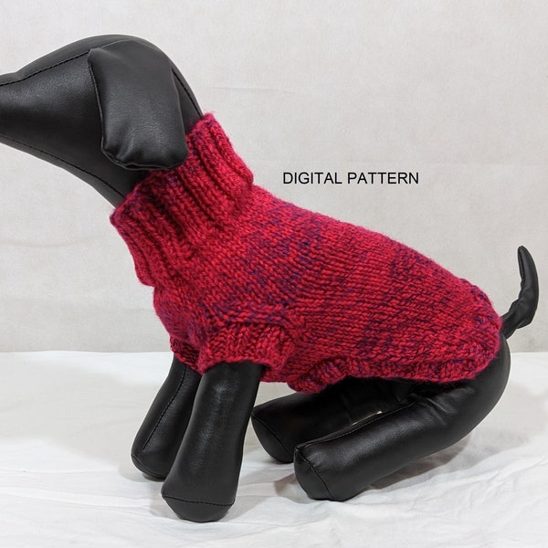 Kona Knit dog sweater pattern, DIGITAL PATTERN, puppy sweater