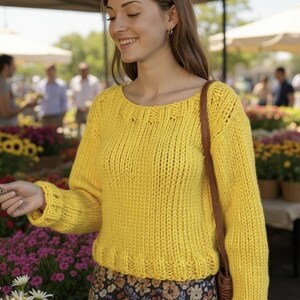 Sheila's Bulky Sweater PATTERN, "seamless" knit sweater pattern, Digital pattern