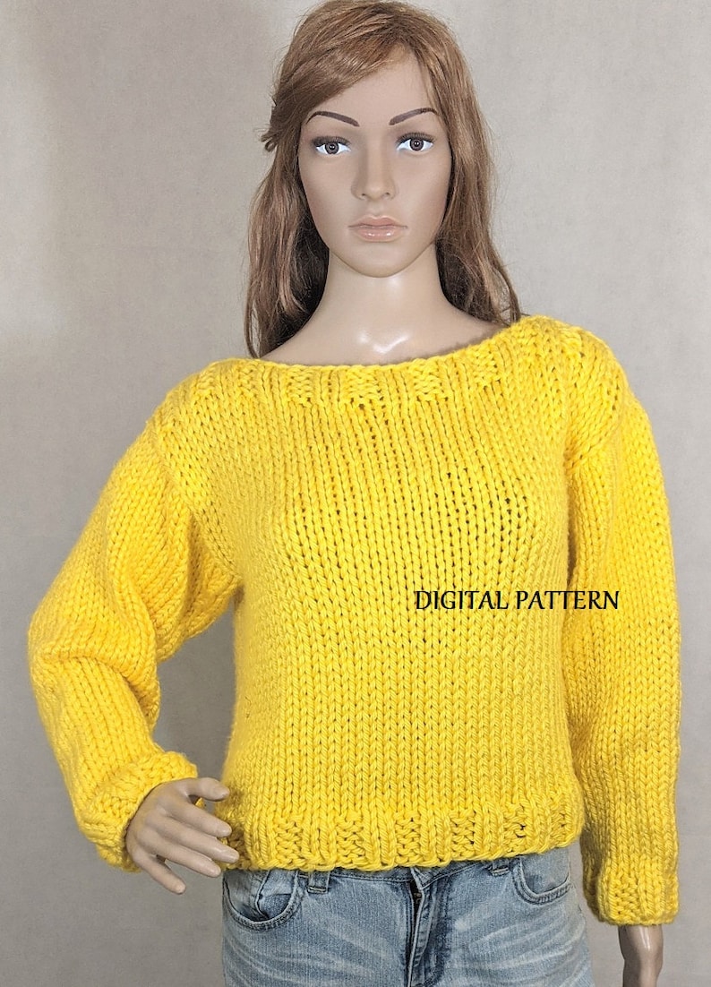Sheila's Bulky Sweater PATTERN, "seamless" Knit Sweater Pattern ...
