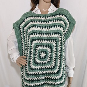 Devin Square Crochet sweater DIGITAL PATTERN, Granny square sweater image 10