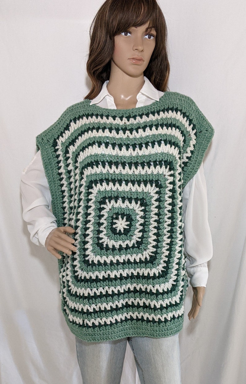 Devin Square Crochet sweater DIGITAL PATTERN, Granny square sweater image 10