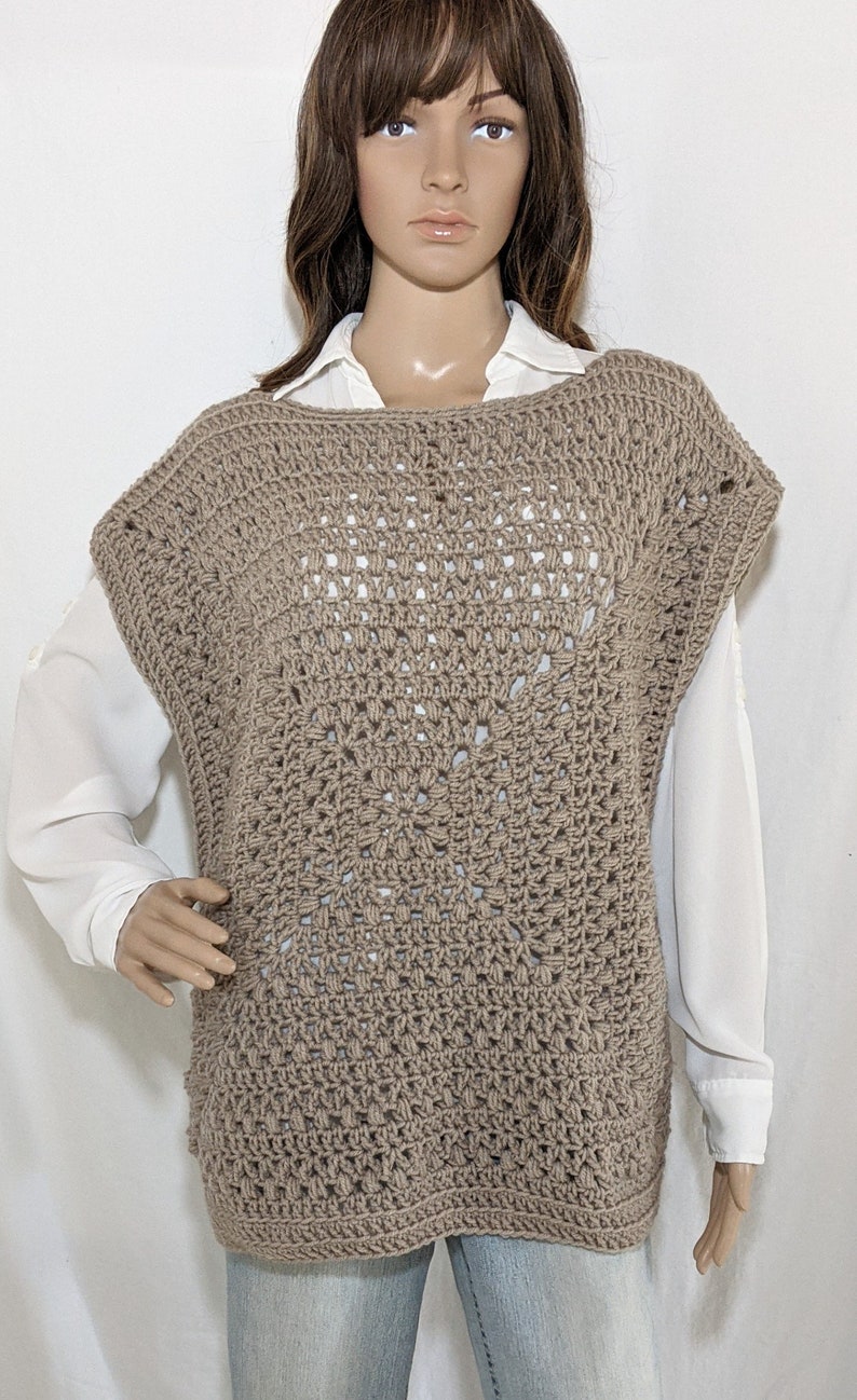 Devin Square Crochet sweater DIGITAL PATTERN, Granny square sweater image 6