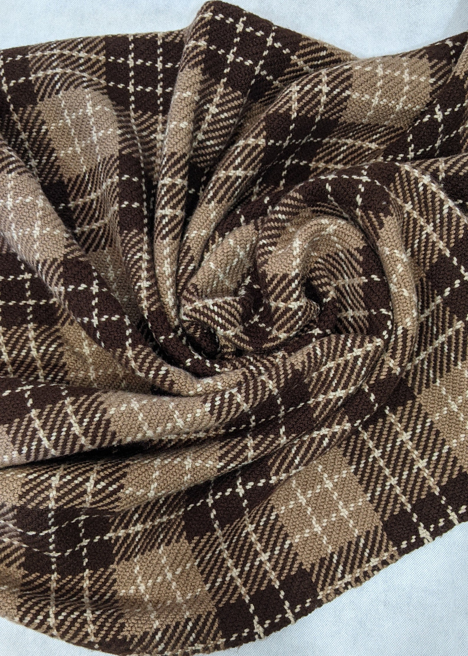 Brown plaid blanket handwoven blanket acrylic Etsy
