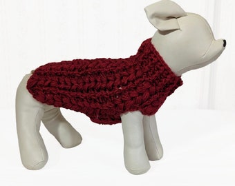 Small dog sweater, hand crocheted pet sweater