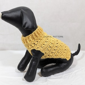 Crochet dog sweater pattern, DIGITAL PATTERN, puppy sweater image 1