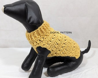 Crochet dog sweater pattern, DIGITAL PATTERN, puppy sweater