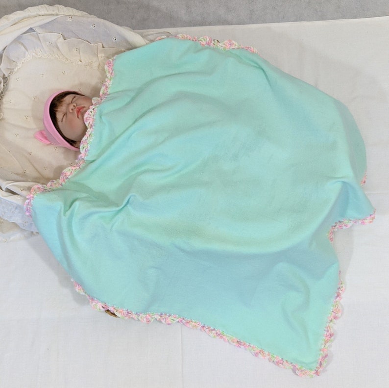 Receiving Blanket Crochet Blanket Green Baby Blanket Etsy
