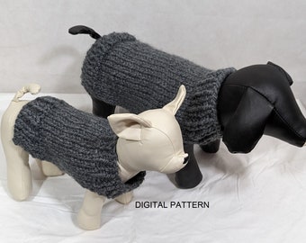 Bruno Knit dog sweater pattern, DIGITAL PATTERN,  puppy sweater