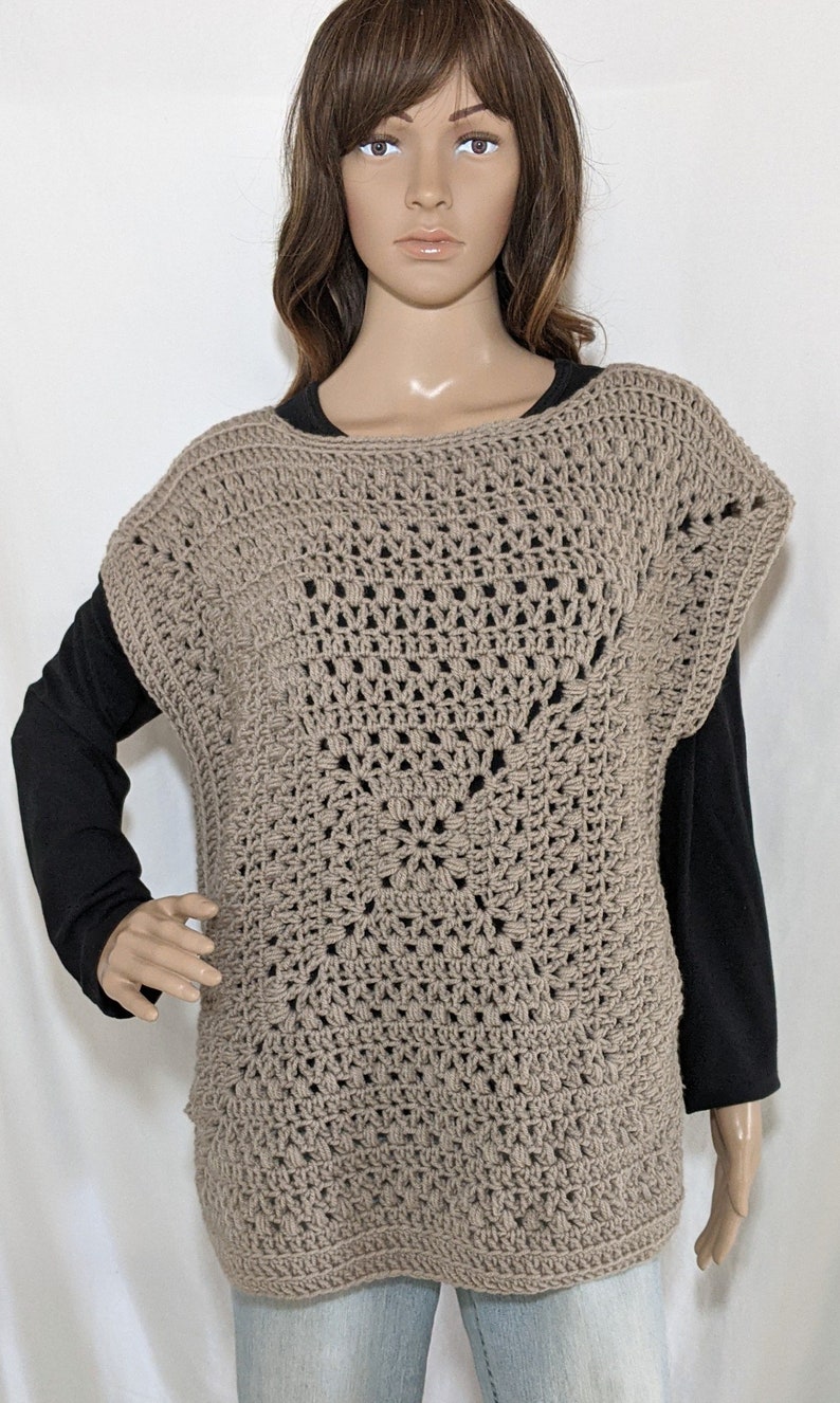 Devin Square Crochet sweater DIGITAL PATTERN, Granny square sweater image 7