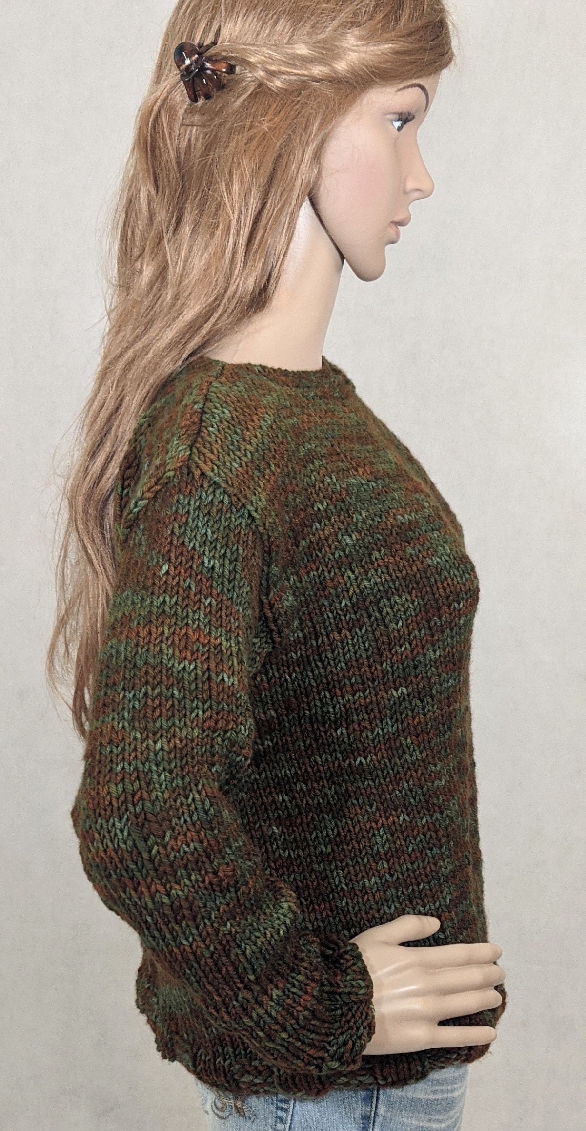 Threaded Pear Abigail Lace Patchwork Sleeve Sweater