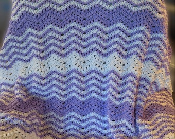 Lavender Fields Ripple AFghan, DIGITAL PATTERN, crochet afghan pattern