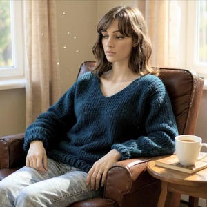 Veronica sweater DIGITAL PATTERN, v-neck sweater pattern