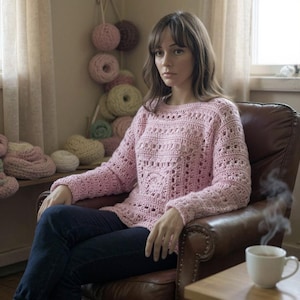 Pull Sweet Avery MOTIF NUMÉRIQUE, modèle de pull au crochet
