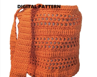 Mango Spice Market Bag, DIGITAL PATTERN, crochet tote bag