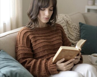 Autumn Ridge Sweater PATTERN, DIGITAL PATTERN, knit sweater