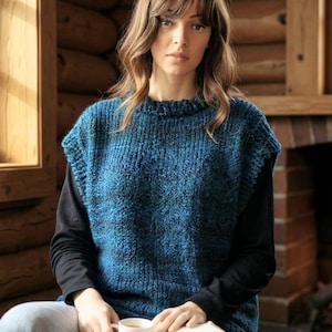 Poncho vest DIGITAL PATTERN, knit vest pattern, knit poncho pattern