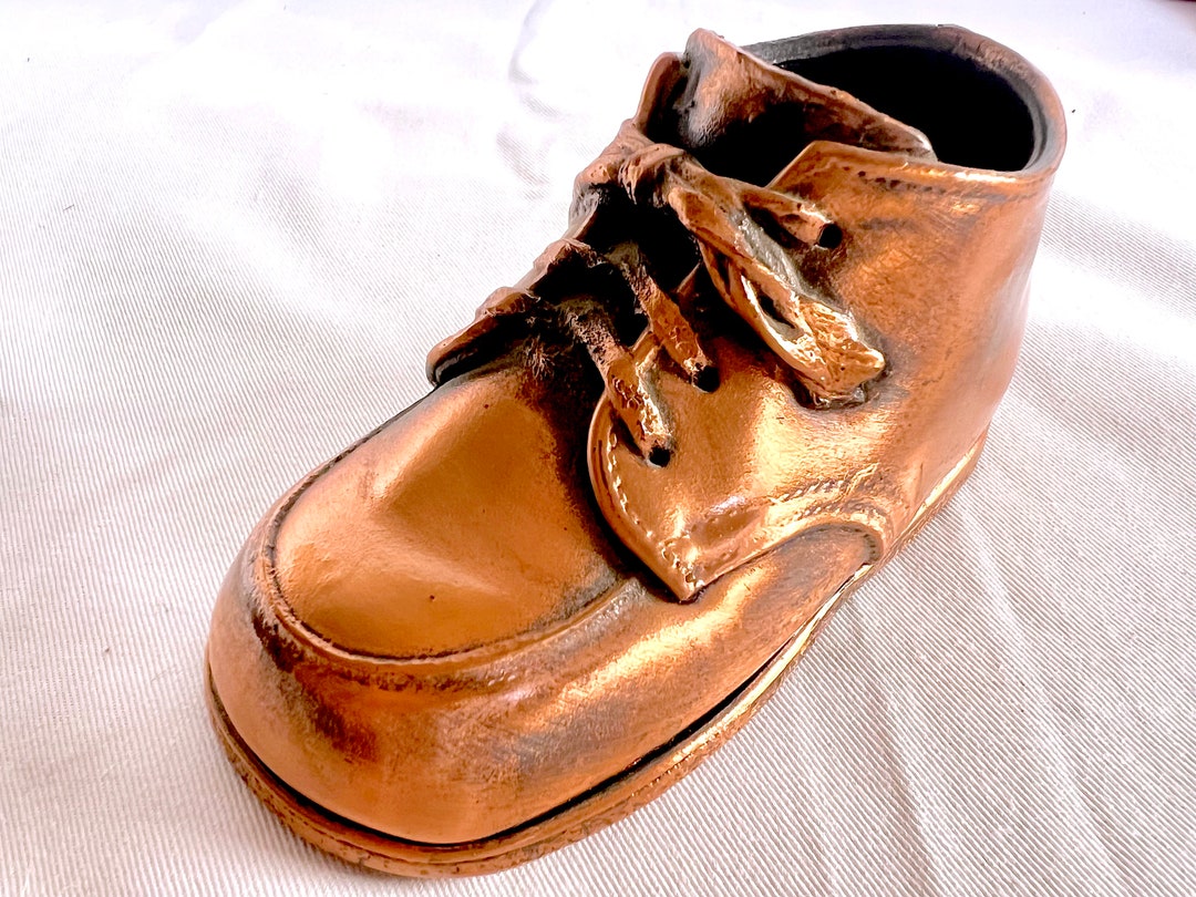 BRONZE BABY SHOE Vintage Bronzed Baby Bootie Copper Dipped Etsy