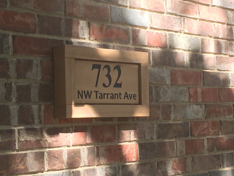 Wooden Address Block House number Etsy