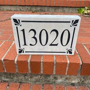 Address Stone with Feather border