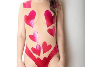 Heart Throb Applique Bodysuit