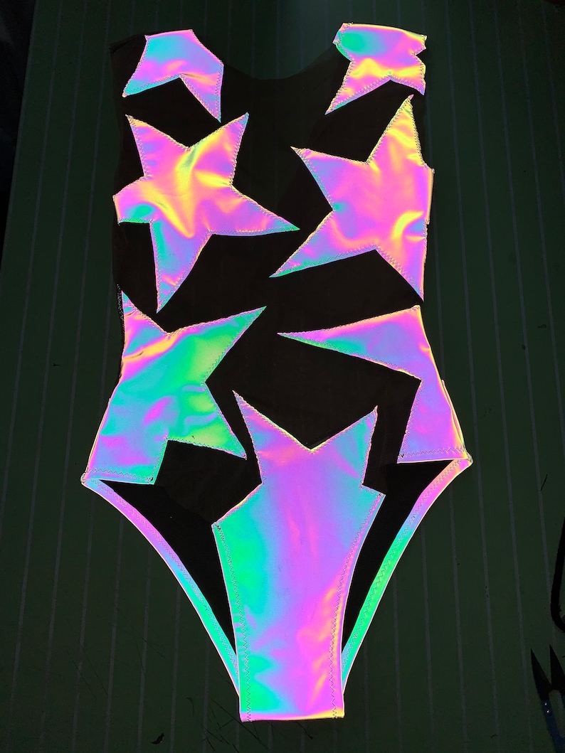 Rainbow Reflective BB Star Applique Bodysuit image 6