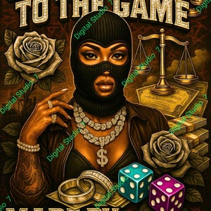 Married to the Game – Urbane Wandkunst | Hergestellt von Hard Times | Schwarze Frau Street Art Poster | Hip-Hop-Dekor | Digitaler Download