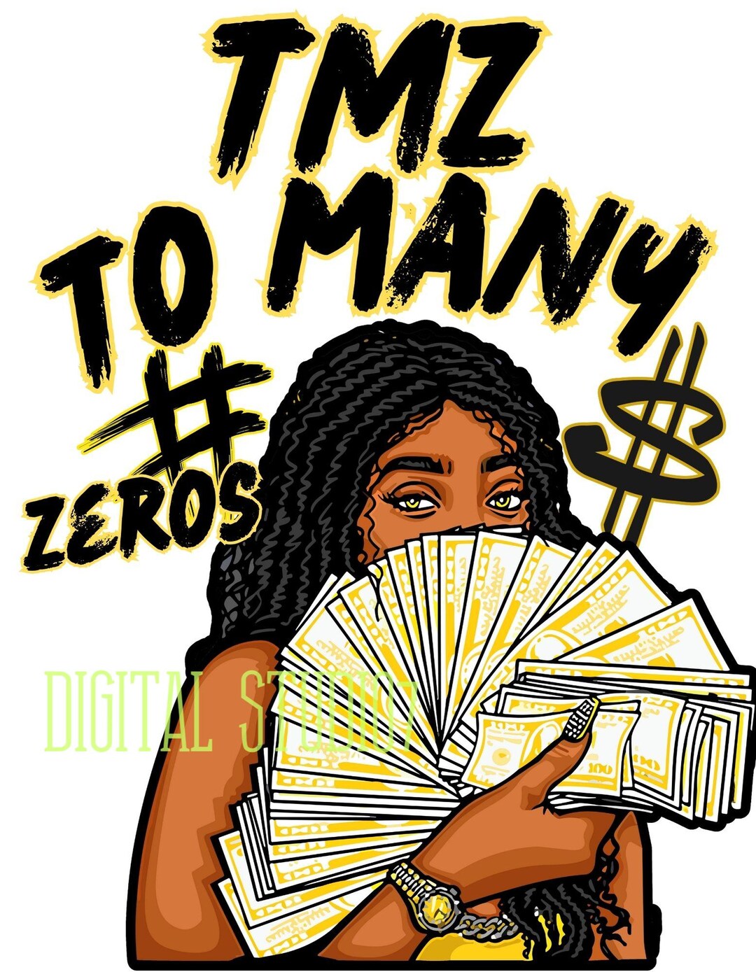 Black Women to Many Zeros, Png , Sublimation , Movie , Fan , Mug