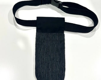 Black, Pinstriped Lotion Holster, Massage Holster, Massage Therapist, Massage Gift