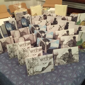 Seleção de cartões comemorativos da Galeria de Desenhos - 18 cartões variados ou personalizados com envelopes