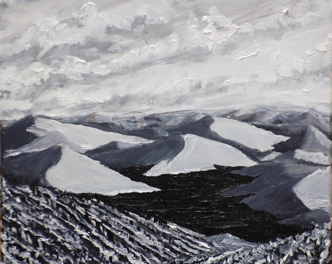 Painting oil original black and white  Wine Country