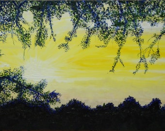 Oil painting original 'Sunset's Silhouette'