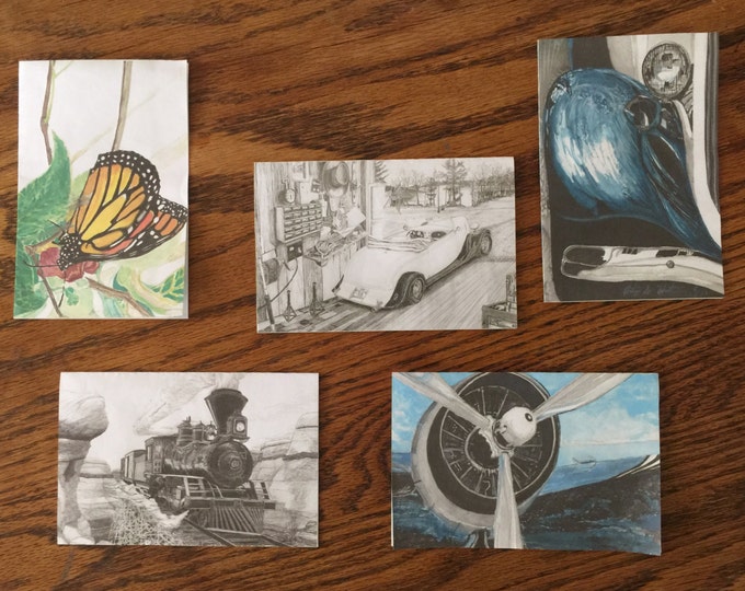 Greeting Cards selection from Drawing Gallery - 9 card  assorted or custom set with envelopes