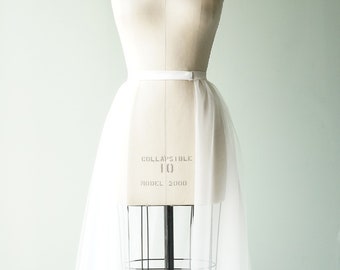Tulle,overskirt,removable,detachable bridal train,assymetrical,custom made,skirt overlay,bridal train,wedding trend, tiered skirt