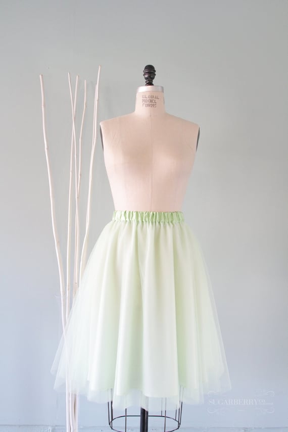 Handmade Mint Green Tulle Mini Skirt, Bridal Party Outfit
