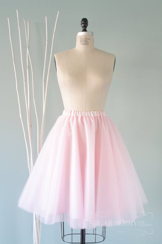 Rosette Tulle Skirt, Bridal Party Knee-Length Skirt