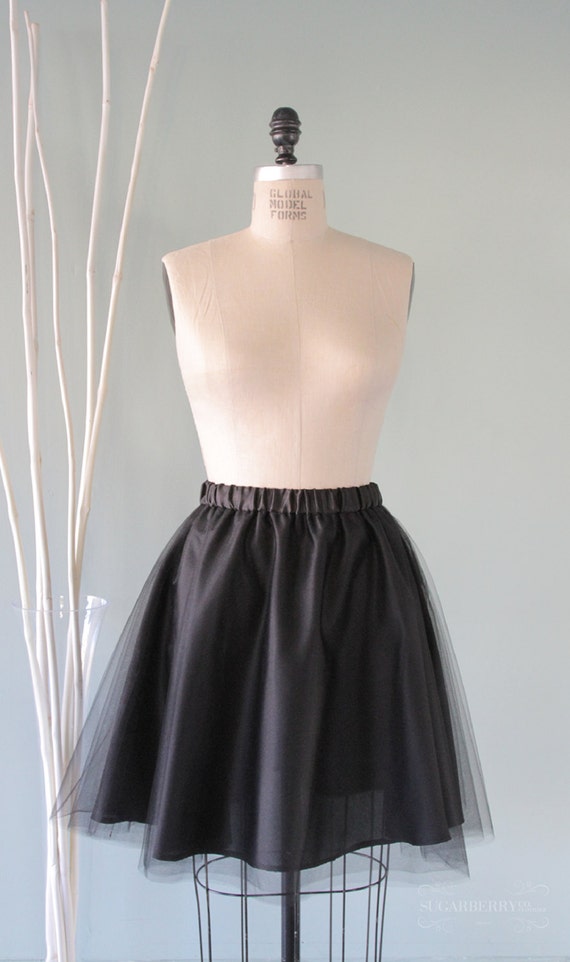 Black Mini Tulle Skirt, Handmade Party Outfit