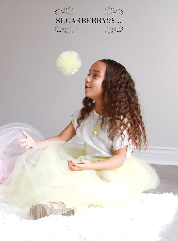Girl's Ankle Length Tulle Skirt, Flower Girl Tutu, Handmade