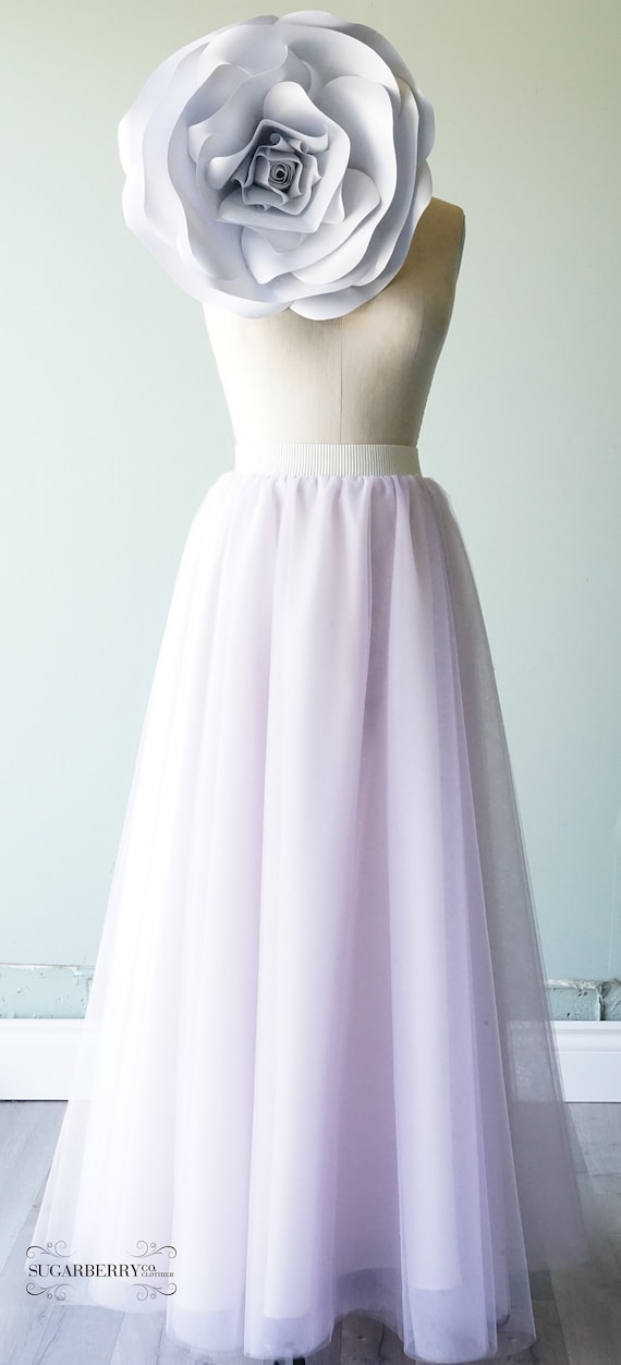 Ombre Tulle Maxi Skirt, Aqua Wisteria, Ethically Handmade