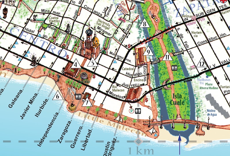Puerto Vallarta Walking Map 2015 | Etsy